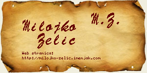 Milojko Zelić vizit kartica